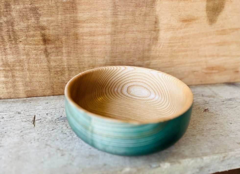 Ade Lewis. Woodturning Artist Somerset Sycamore Ocean Bowl 19.5cm x 8cm